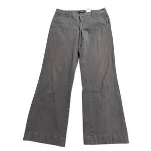 Eddie Bauer Mercer Fit Pants Wide Leg Trousers Womens Size 8 Gray Stretch Chinos
